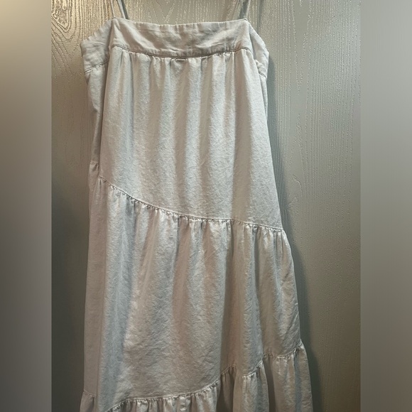 Abercrombie & Fitch White Linen Blend Lined Adjustable Straps Size SP - Picture 3 of 9